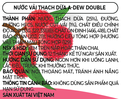 Nước Vải Thạch Dừa A-Dew Double Chai 320ml