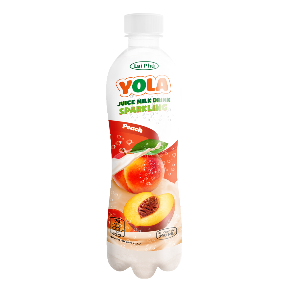 390ml Yola Peach Sparkling Juice Milk Drink