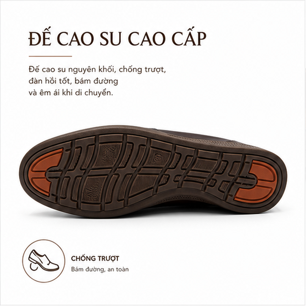  Giày Lười Nam Da Bò TOMOYO - TMN51402 - Nâu - Giày Nam Cao Cấp 