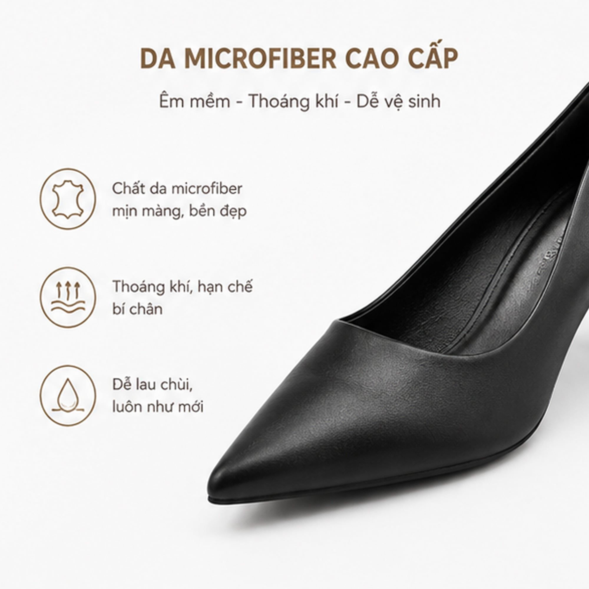  Giày Cao Gót Nữ TMW70301 Tomoyo – Đen Cao Cấp - Thanh Lịch Tối Giản, Tôn Dáng Mỗi Bước Đi 