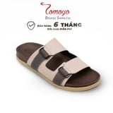  Dép Quai Ngang - Dép Da Nam Tomoyo TMD34009 - Be Nâu 