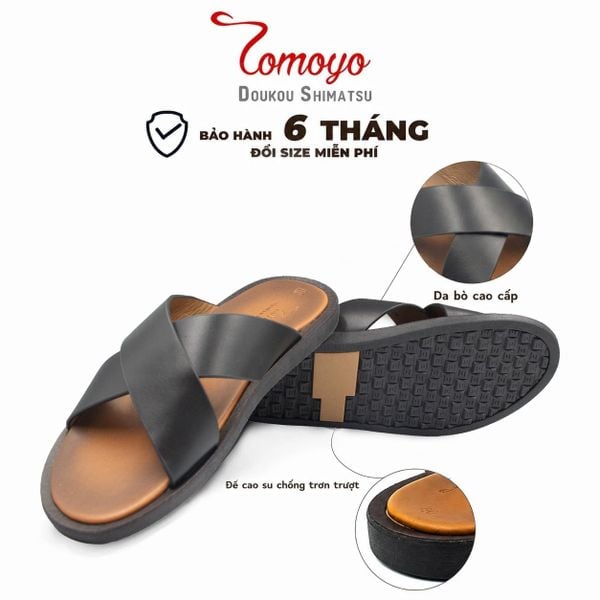  Dép Nam Da Bò Thật Tomoyo TMD80401 