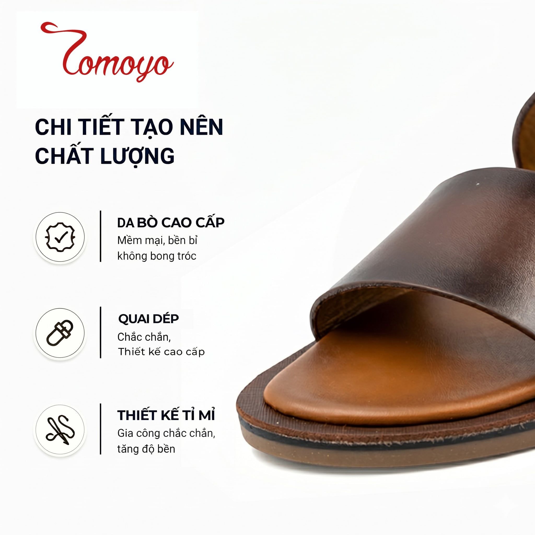  Dép Sandal Nam Da Bò Cao Cấp Tomoyo TMS10002 