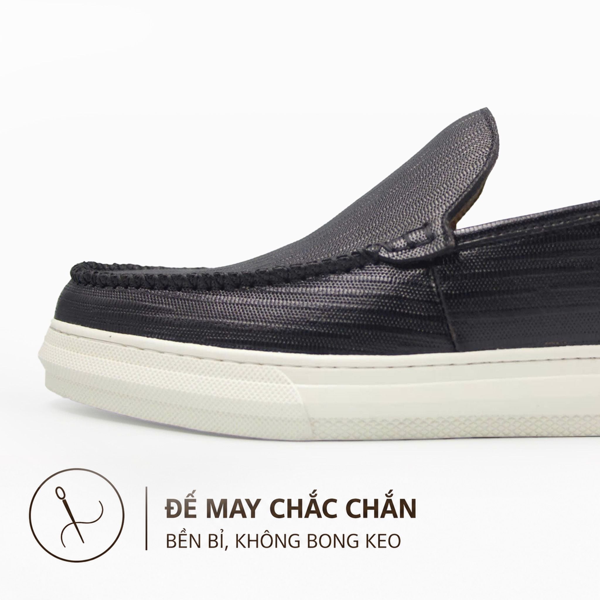  TOMOYO Urban Slip-On Sneaker Nam– Đen Đế Trắng - Sneaker xỏ chân | Êm nhẹ | Đi làm – Đi chơi TMN51001 