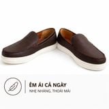  Giày Lười Sneaker Nam Không Dây TOMOYO TMN51002 – Da Thật, Đế Trắng Êm Nhẹ - Slip on Sneaker 