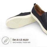  Giày Sneaker Slip-On TOMOYO – Đen Đế Trắng - Đi Làm – Đi Chơi TMN51101 - Da 2 lớp 