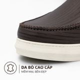  Giày Lười Sneaker Nam Không Dây TOMOYO TMN51002 – Da Thật, Đế Trắng Êm Nhẹ - Slip on Sneaker 