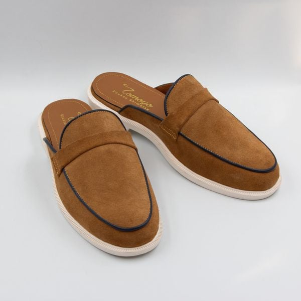  Giày Sục Nam Da Lộn (mule shoes) TOMOYO TMN51203 – Da Thật, Đế Êm Nhẹ - Mule Loafer 