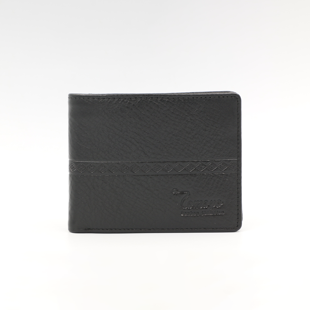  Ví Da Bò Nam TOMOYO TVN00201 – Ví Ngang Da Nappa Cao Cấp - Ví Đen 