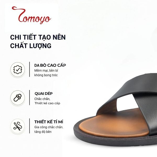  Dép Nam Da Bò Thật Tomoyo TMD80401 