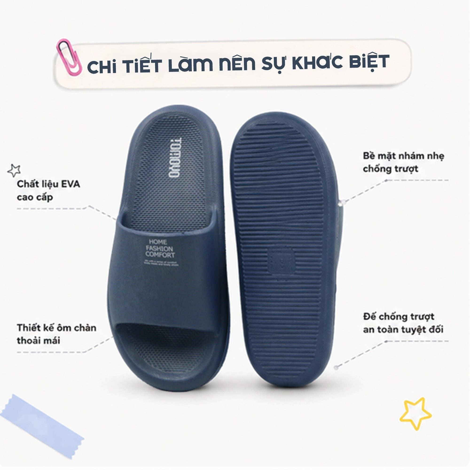  Dép nhựa IP EVA nguyên khối – Êm nhẹ, bền bỉ thích hợp mang vào mùa mưa TMD900 
