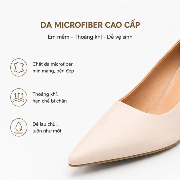  Giày Cao Gót Nữ TMW70309 Tomoyo – Be Quý Phái - Thanh Lịch Tối Giản, Tôn Dáng Mỗi Bước Đi 