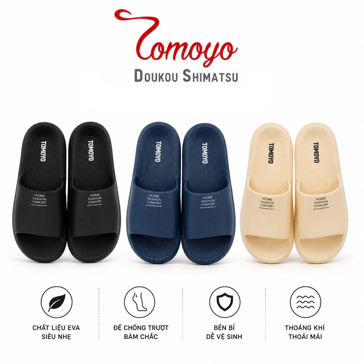  Dép nhựa IP EVA nguyên khối – Êm nhẹ, bền bỉ thích hợp mang vào mùa mưa TMD900 