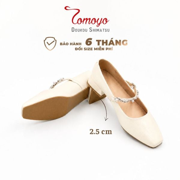  TOMOYO Giày Gót Vuông Nữ – Nhẹ Êm, Dịu Dàng Nữ Tính & Dễ Phối Đồ TMW70409 