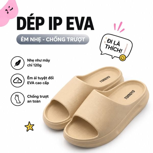 Dép Nhựa IP EVA Nguyên Khối Êm Nhẹ Đi Mưa TOMOYO TMD901 