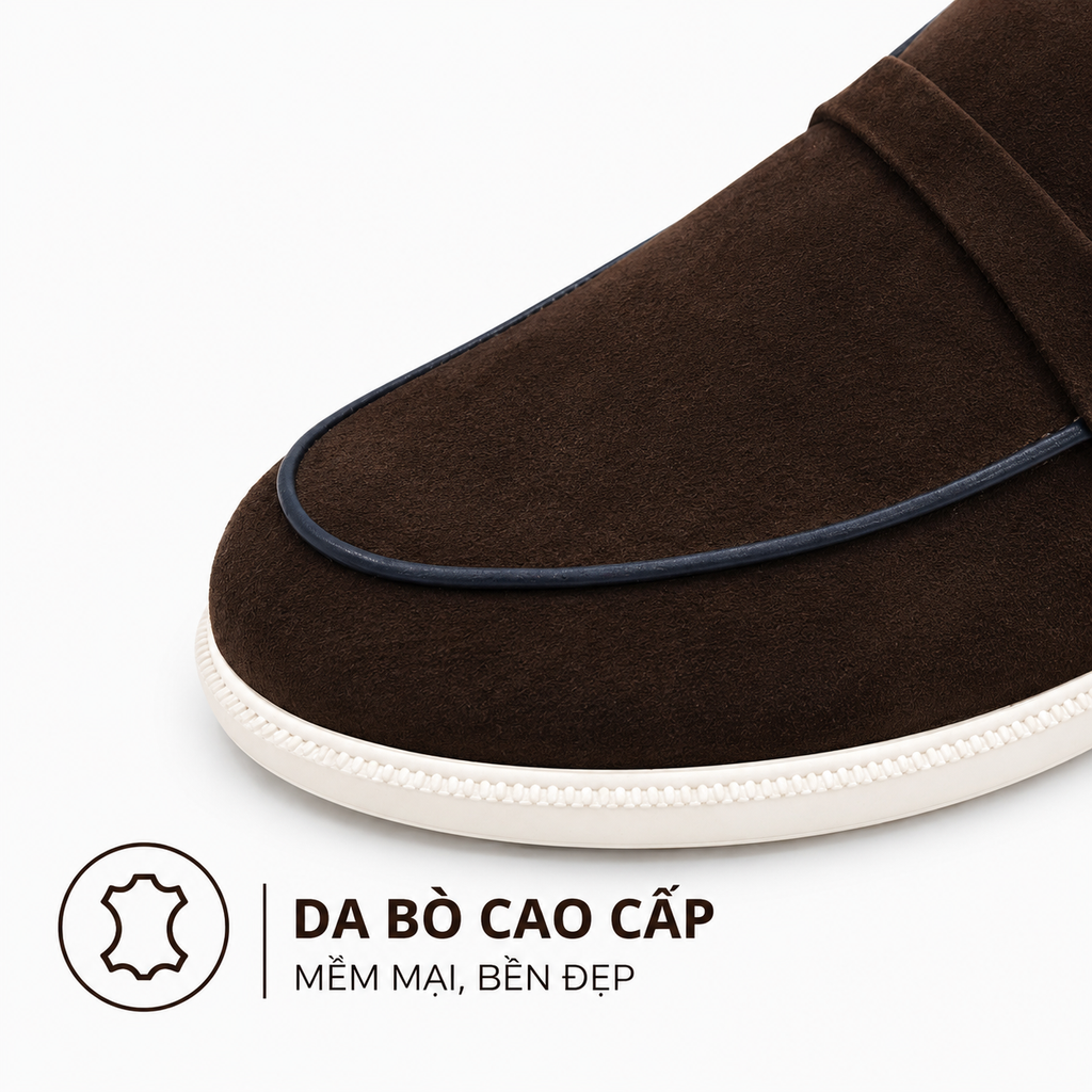  Giày Sục Nam Da Lộn (mule shoes) TOMOYO TMN51202 – Da Thật, Đế Êm Nhẹ - Mule Loafer 