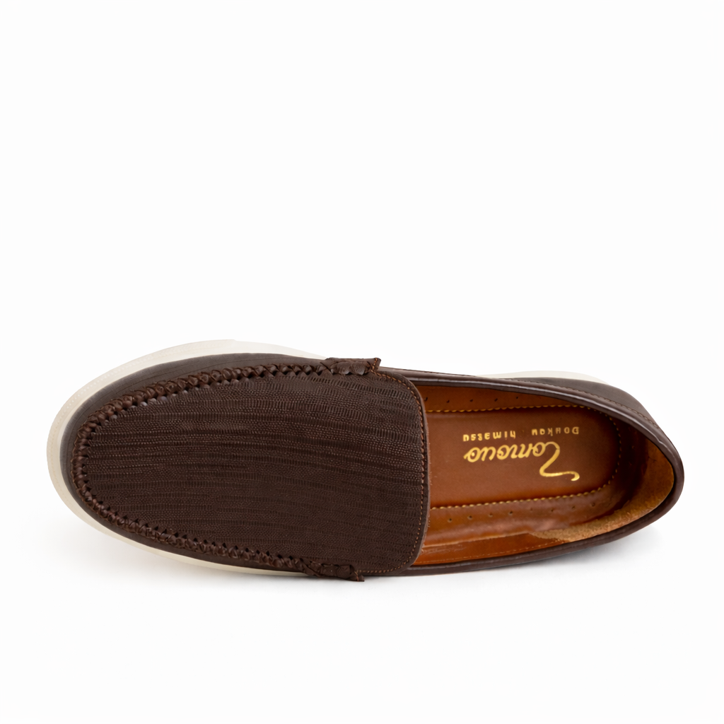  Giày Lười Sneaker Nam Không Dây TOMOYO TMN51002 – Da Thật, Đế Trắng Êm Nhẹ - Slip on Sneaker 