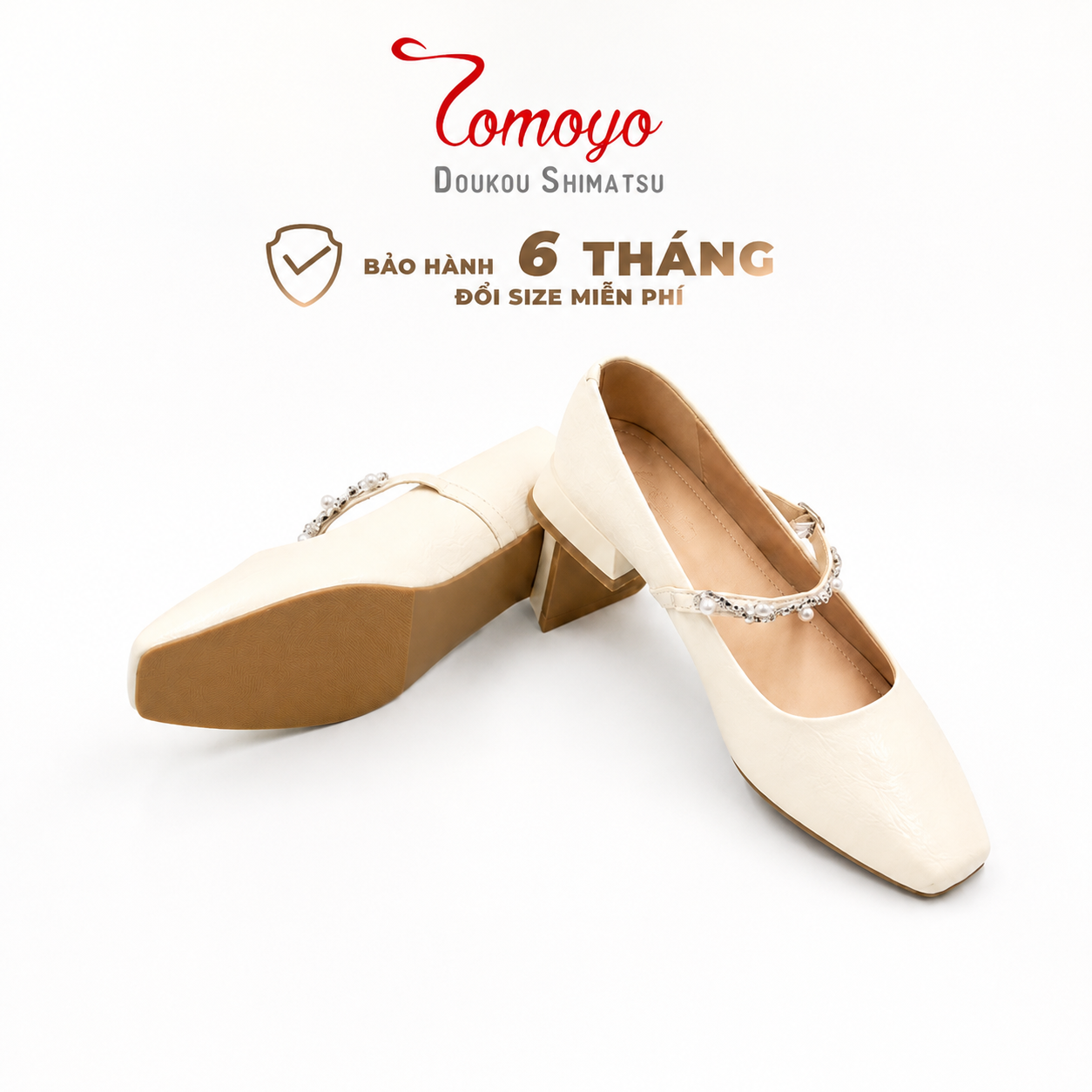  TOMOYO Giày Gót Vuông Nữ – Nhẹ Êm, Dịu Dàng Nữ Tính & Dễ Phối Đồ TMW70409 