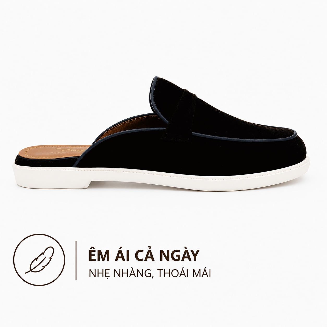  Giày Sục Nam Da Lộn (mule shoes) TOMOYO TMN51201 – Da Thật, Đế Êm Nhẹ - Mule Loafer 