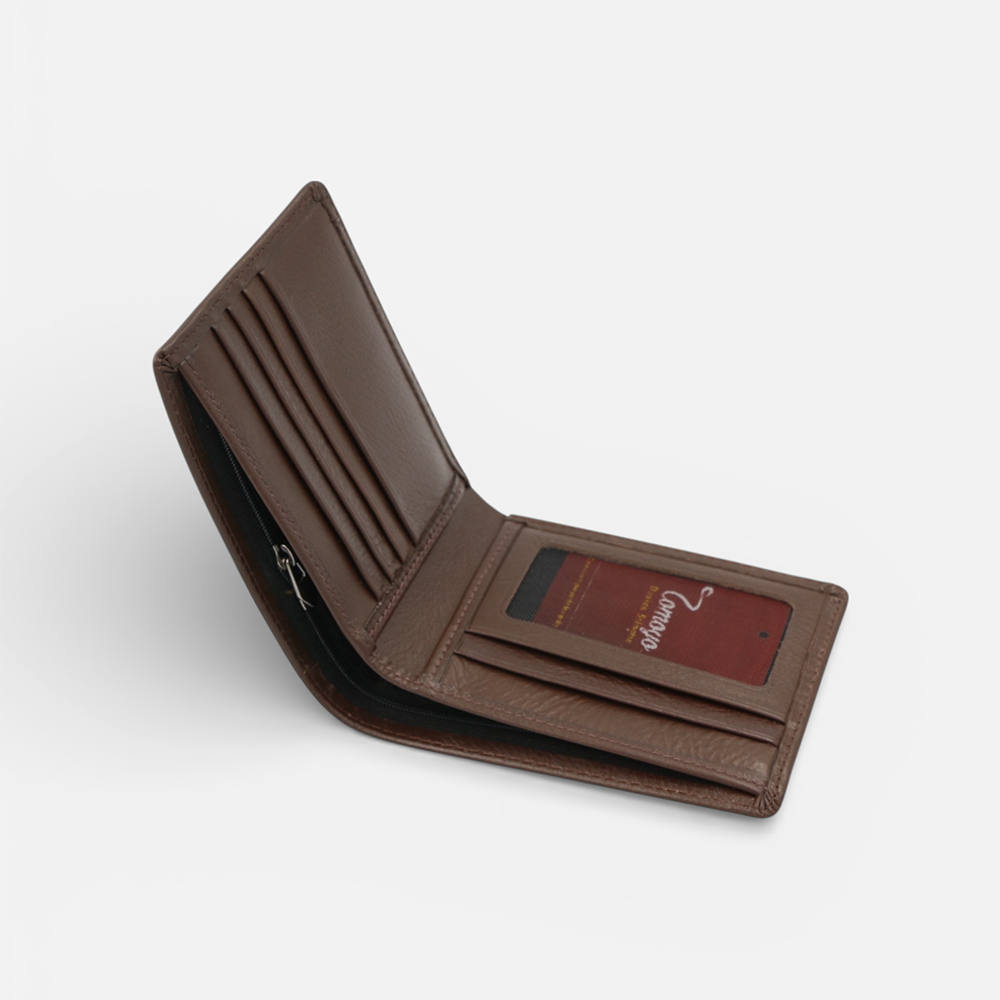  Ví Da Bò Nam TOMOYO TVN00202 – Ví Ngang Da Nappa Cao Cấp - Ví Nâu 