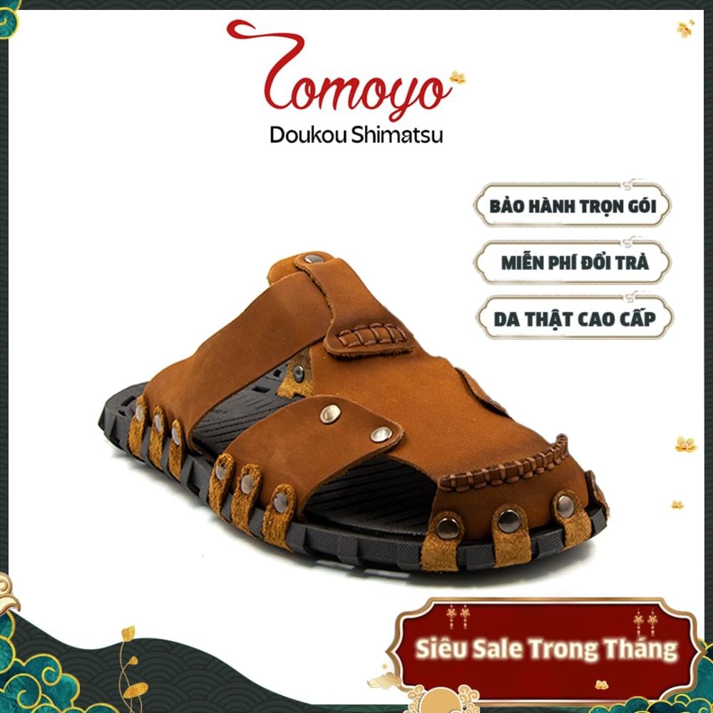  Dép Rọ Nam Da Bò Thật Tomoyo TMD10303 