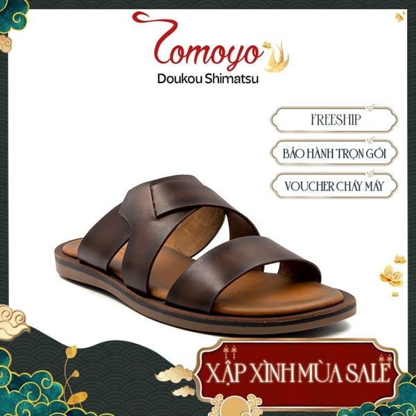  Dép Nam Da Bò Thật Tomoyo TMD10402 