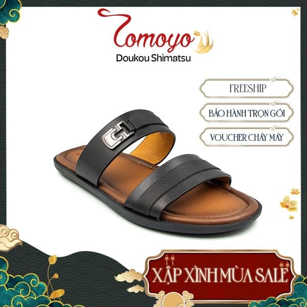  Dép Nam Quai Ngang Da Bò Thật Tomoyo TMD10601 