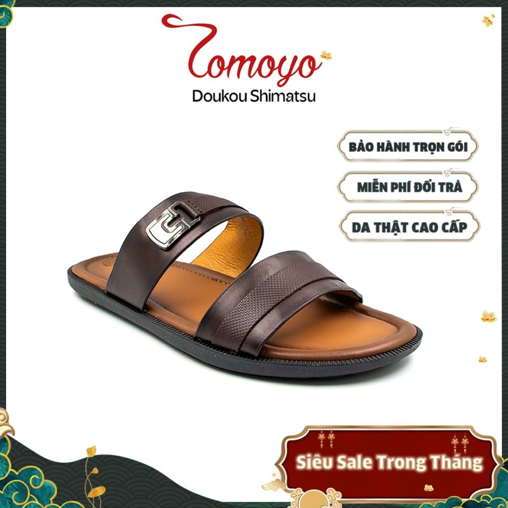  Dép Nam Quai Ngang Da Bò Thật Tomoyo TMD10602 