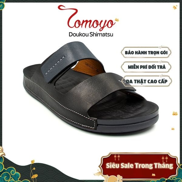  Dép Quai Ngang Nam Da Bò Nappa Cao Cấp Tomoyo TMD30304 