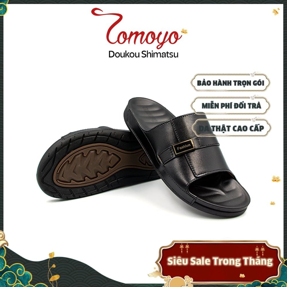  Dép Nam Quai Ngang Siêu Nhẹ Da Bò Cao Cấp TOMOYO TMD30501 