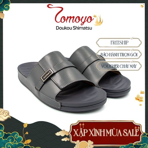  Dép Quai Ngang Nam Da Bò Nappa Cao Cấp Tomoyo TMD30504 