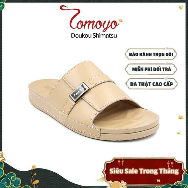  Dép Quai Ngang Nam Da Bò Nappa Cao Cấp Tomoyo TMD30509 