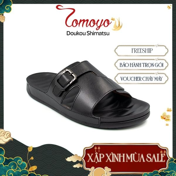  Dép Quai Ngang Nam Da Bò Nappa Cao Cấp Tomoyo TMD30701 