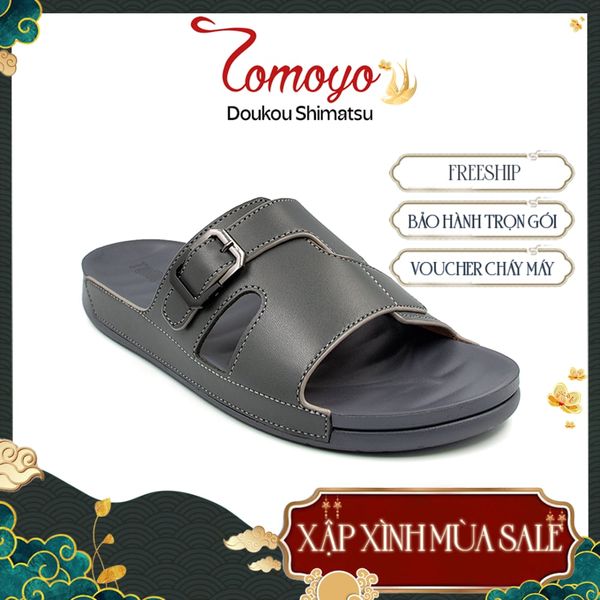  Dép Quai Ngang Nam Da Bò Nappa Cao Cấp Tomoyo TMD30704 