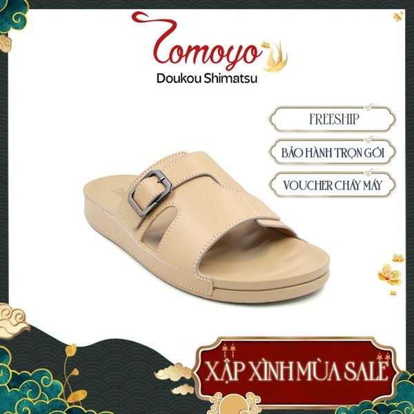  Dép Quai Ngang Nam Da Bò Nappa Cao Cấp Tomoyo TMD30709 