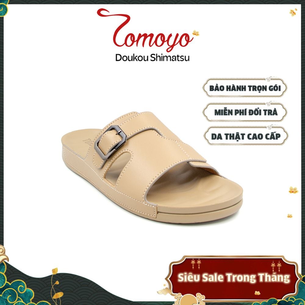  Dép Quai Ngang Nam Da Bò Nappa Cao Cấp Tomoyo TMD30709 