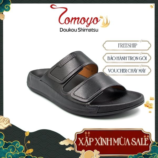  Dép Quai Ngang Nam Da Bò Nappa Cao Cấp Tomoyo TMD30801 