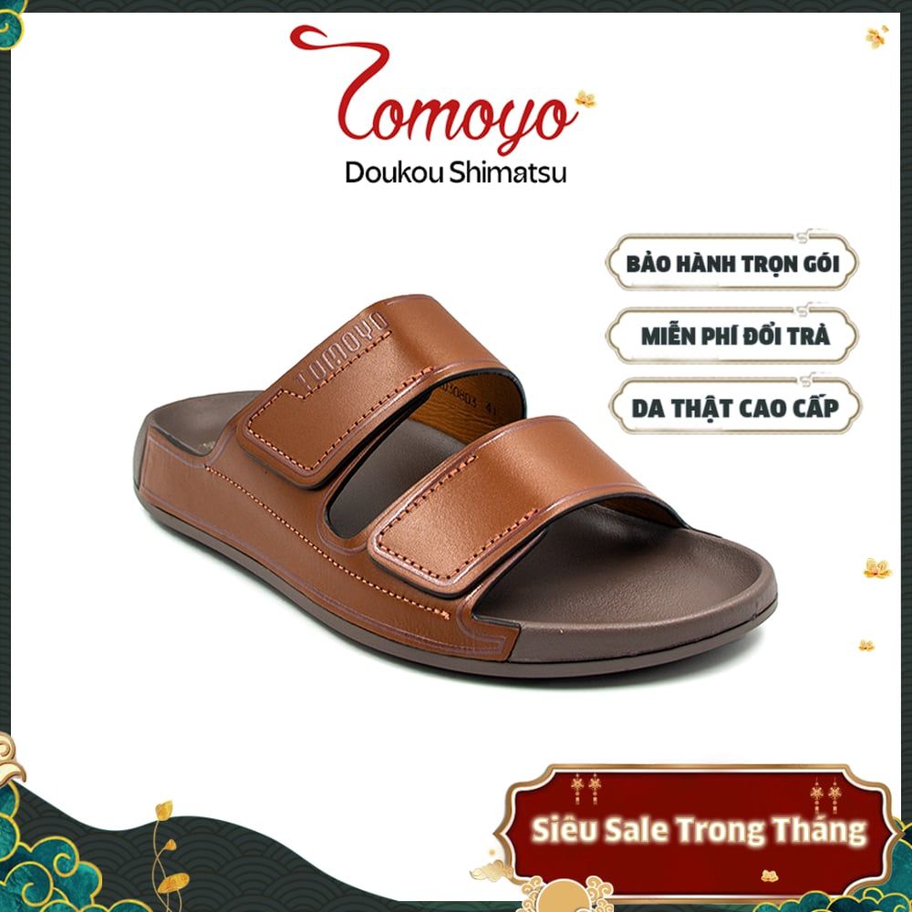  Dép Quai Ngang Nam Da Bò Nappa Cao Cấp Tomoyo TMD30803 