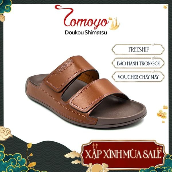  Dép Quai Ngang Nam Da Bò Nappa Cao Cấp Tomoyo TMD30803 