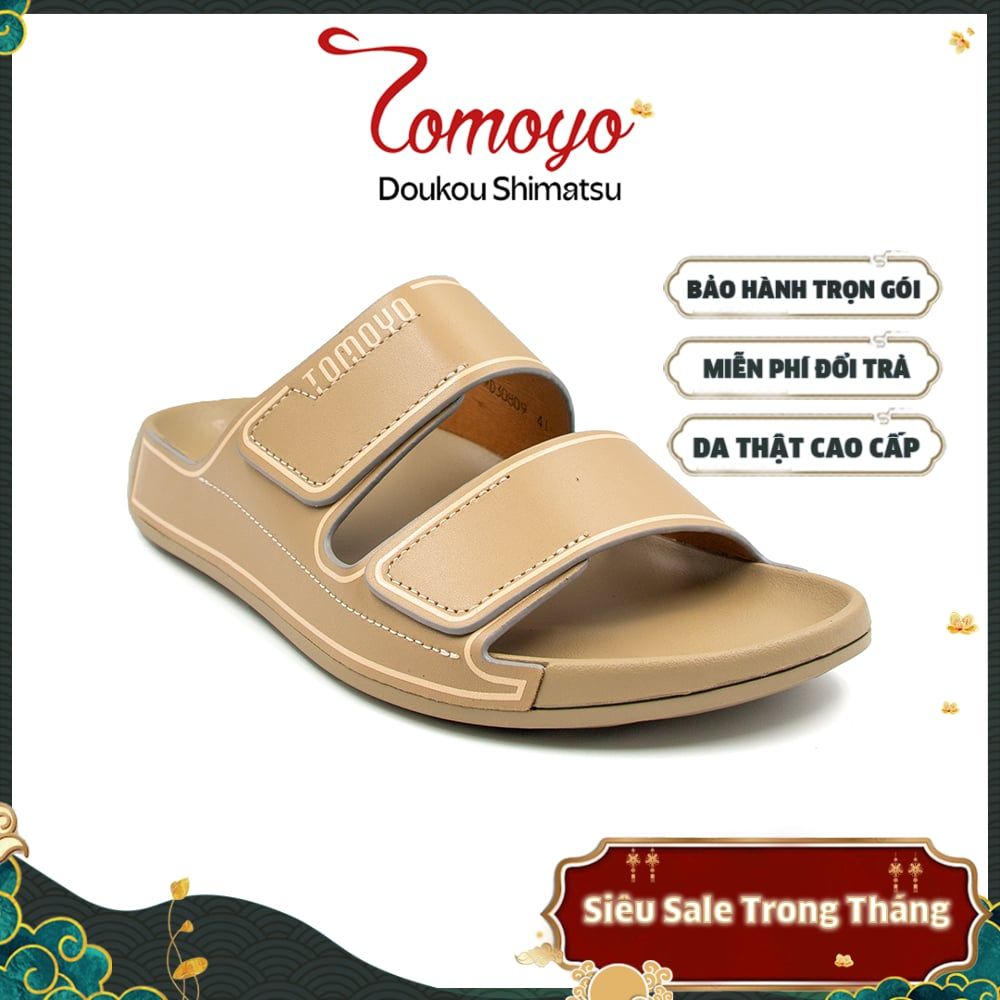  Dép Quai Ngang Nam Da Bò Nappa Cao Cấp Tomoyo TMD30809 