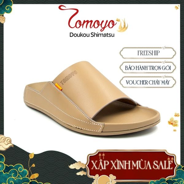  Dép Quai Ngang Nam Da Bò Nappa Cao Cấp Tomoyo TMD30909 