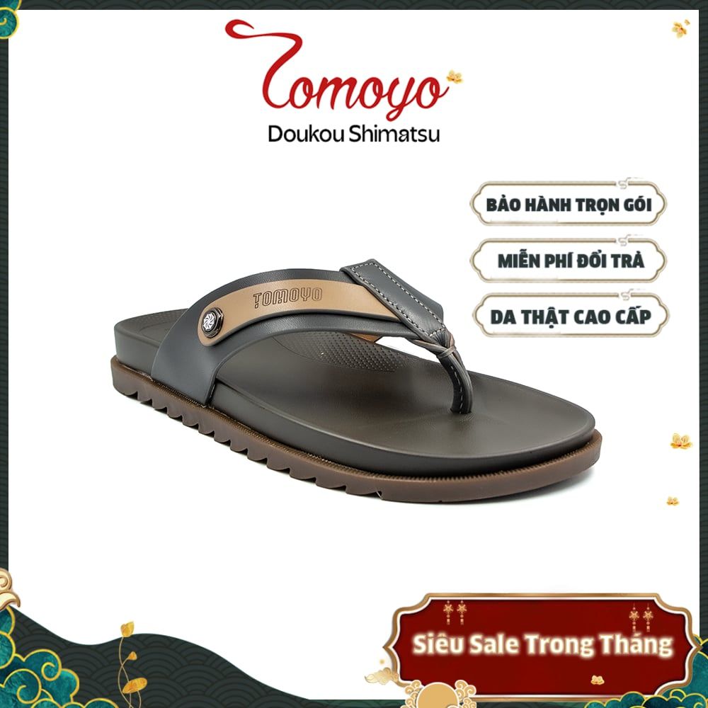  Dép Tomoyo Da Bò Thật Đế Rãnh Chống Trượt TMD31600 