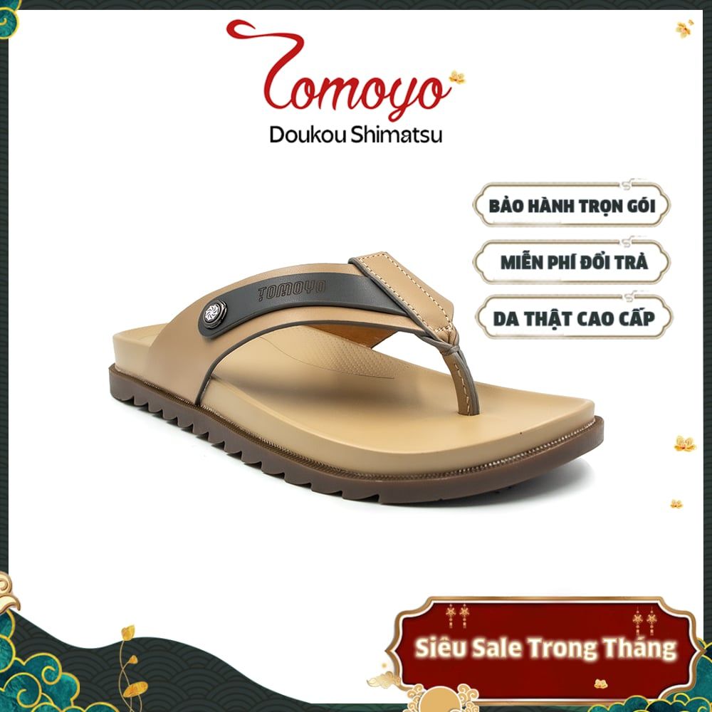  Dép Tomoyo Da Bò Thật Đế Rãnh Chống Trượt TMD31609 