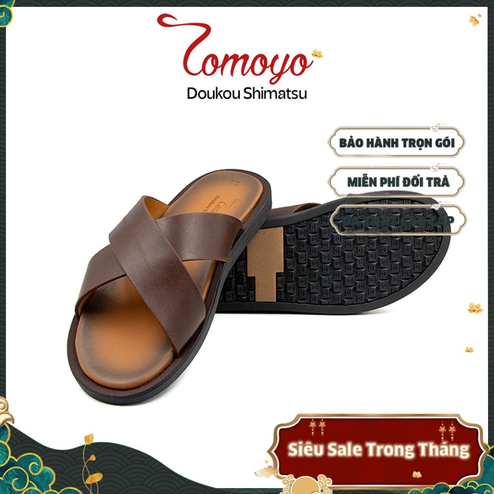  Dép Nam Da Bò Thật Tomoyo TMD80402 