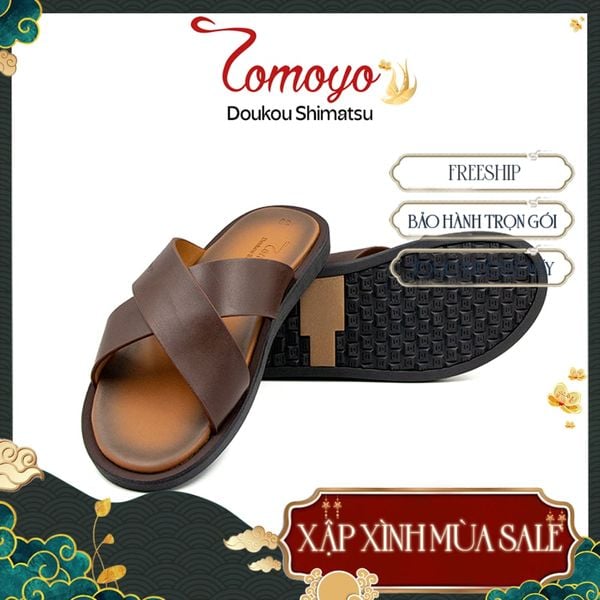  Dép Nam Da Bò Thật Tomoyo TMD80402 