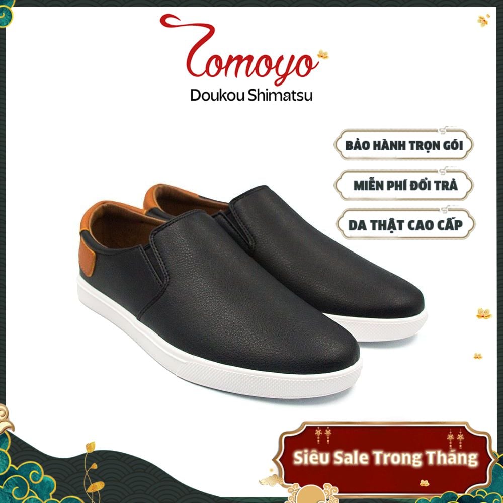  Giày Sneaker Nam Da PU Lót Da Thật TOMOYO TMN05401 - Đen 