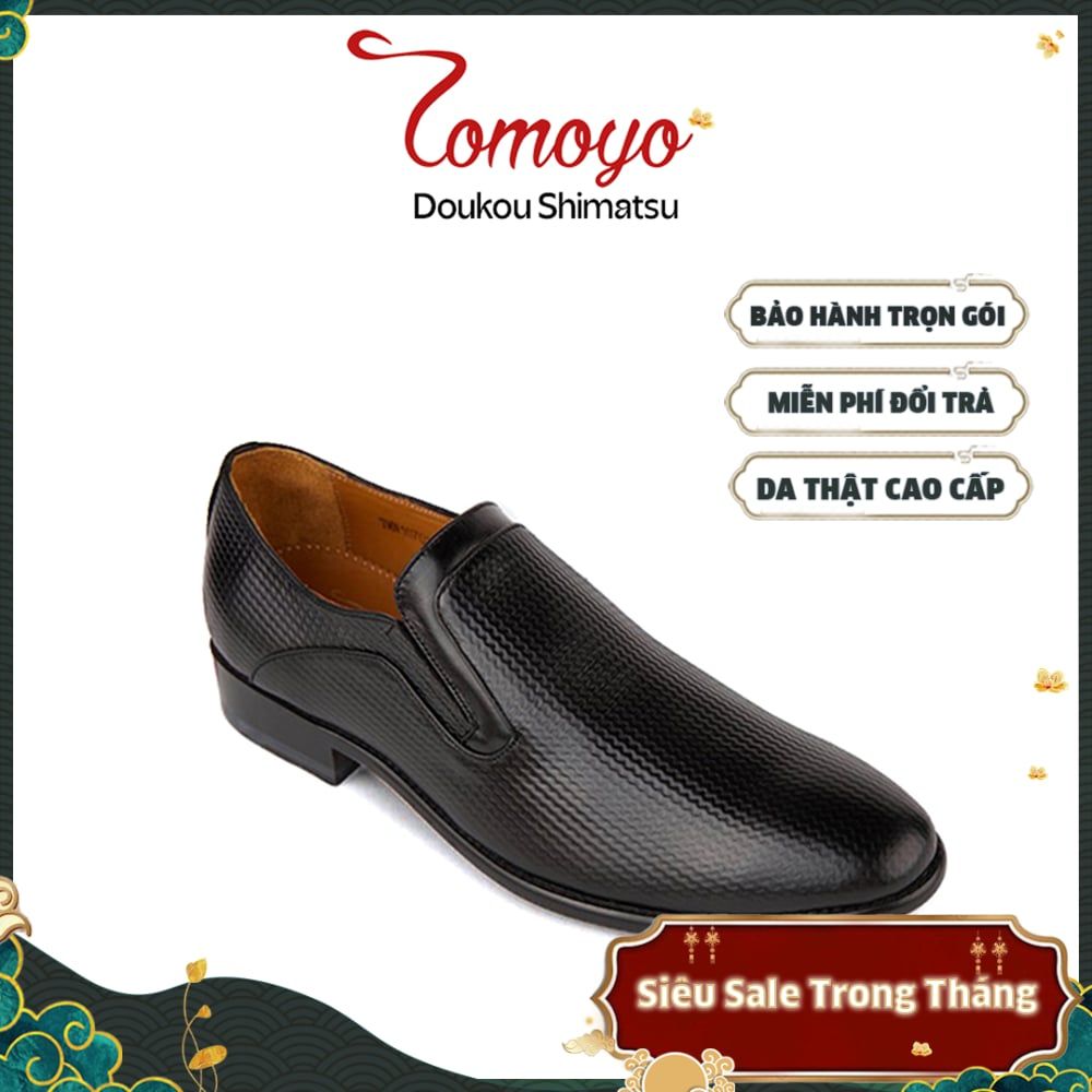  Giày Tây Nam Không Dây Vân Sọc Tomoyo TMN10201 