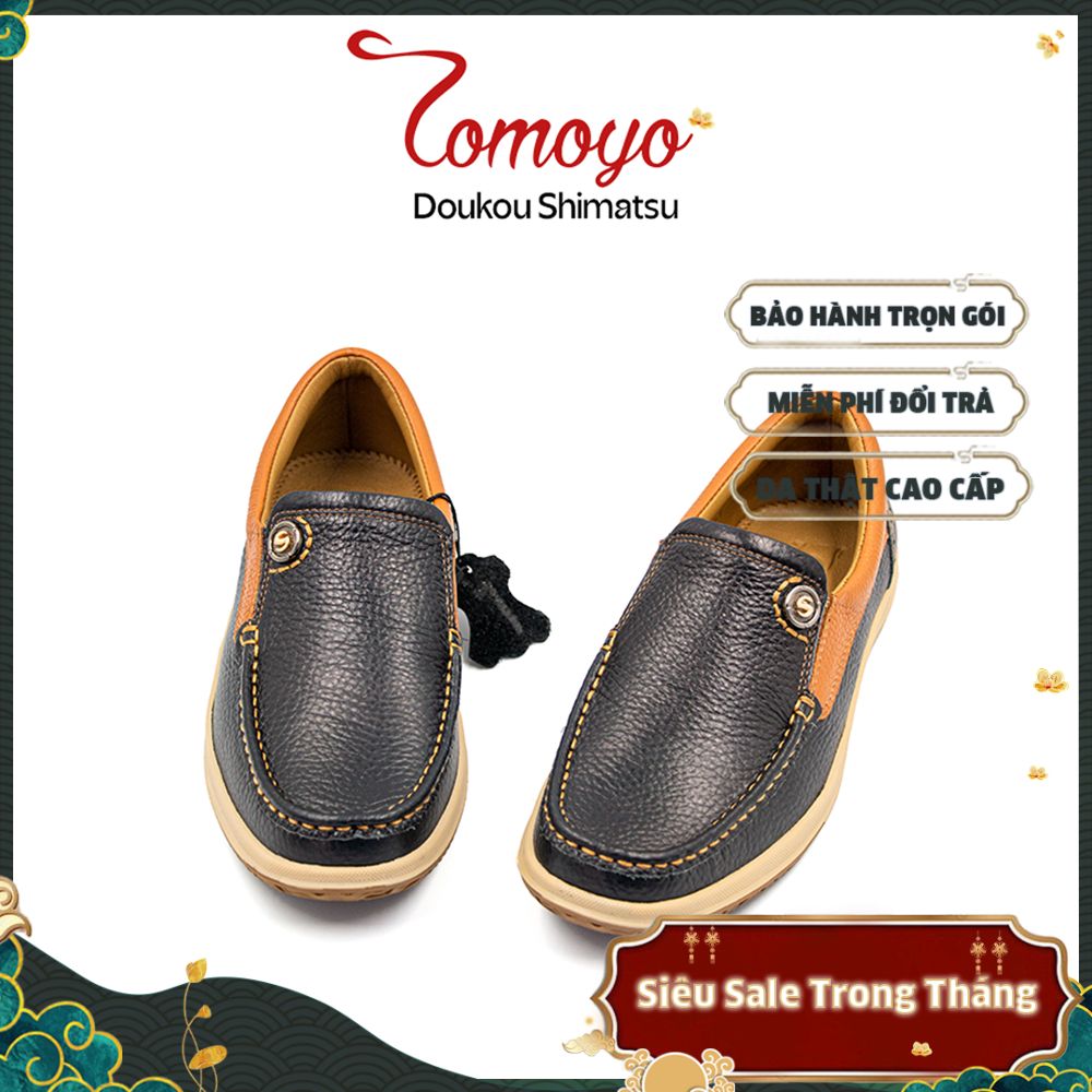  Giày Lười Nam Da Nubuck TOMOYO TMN22901 - Đen 