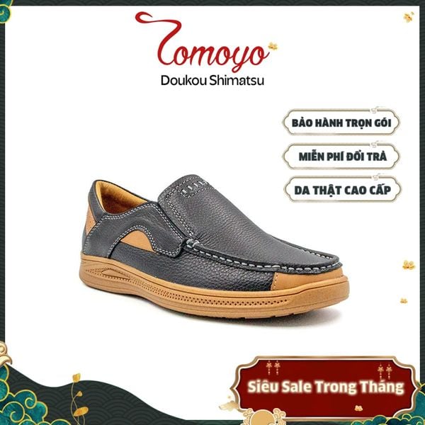  Giày Lười Nam Da Bò Thật Cao Cấp Tomoyo TMN23601 