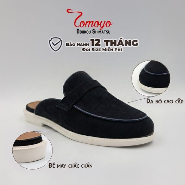  Giày Sục Nam Da Lộn (mule shoes) TOMOYO TMN51201 – Da Thật, Đế Êm Nhẹ - Mule Loafer 